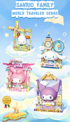 Official Sanrio Characters World Traveler Picture Frames Building Block Sets NEW - Image 1 of 4