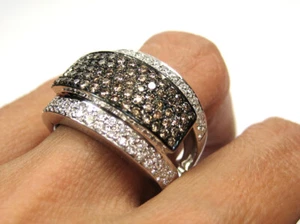 18k solid white gold diamond wedding ring - Picture 1 of 12