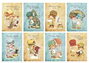 Set di 8 blocchi di tessuto cotone cofano retrò vintage - Foto 1 di 1