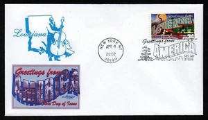 USA, SCOTT # 3578, ARTMASTER FDC COVER - LOUISIANA, GREETINGS FROM AMERICA 2002 - Picture 1 of 1