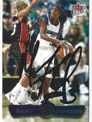 Marie Ferdinand Autographed 2002 Fleer Ultra WNBA Basketball Card Utah Stars #15 - Image 1 of 3