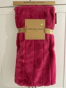 HOT PINK 60x70” Luxury Faux Fur Throw Blanket Adrienne Landau Magenta Heavy Soft - Picture 1 of 8