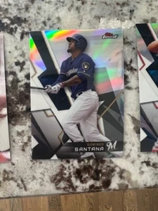2018 TOPPS FINEST REFRACTOR CARD MILWAUKEE BREWERS DOMINGO SANTANA #15 - Picture 1 of 1