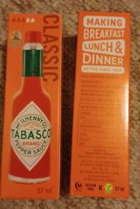 2x Tabasco The Original Pepper Sauce - 57ml Each. New. Best before 2028