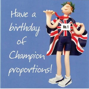 ¡UN CUMPLEAÑOS DE PROPORCIONES CAMPEONAS! - TARJETA de la colección One Lump or Two - Imagen 1 de 2