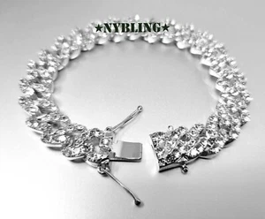 Miami Cuban Link Designer CZ Bracelet Mens Hip Hop Plated Jewelry 7.5" - 9.5" - Picture 1 of 9