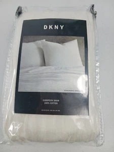 DNKY 26" x 26" SQUARE 1 Pillow Sham Ivory 100% Cotton Textured Design (1 Sham) - Picture 1 of 20