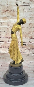 Escultura de bronce del artista rumano Chiparus pie de paso bailarín decoración del hogar - Imagen 1 de 10