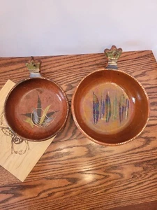 Vintage Mexican Pottery Tlaquepaque Pans Skillet Bowls Primitive Redware USED - Picture 1 of 19