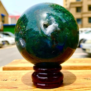 Sfera di agata erba acqua naturale 1,53 libbre sfera di cristallo di quarzo guarigione - Foto 1 di 12