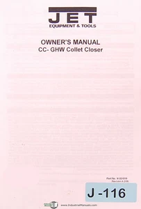 Jet CC-GHW, Collet Closer, Owner's Manual Year (2006) - Picture 1 of 1