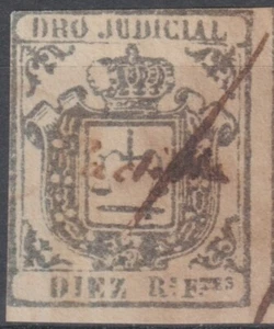 DER-171 SPANIEN KANTILLEN LG-2182 10r BRAUN EINKOMMEN RECHT GERICHTSFÄLSCHUNG - Bild 1 von 2