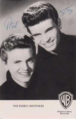 THE EVERLY BROTHERS Original Autogramme Warner Brothers Postkarte 60er selten - Bild 1 von 2