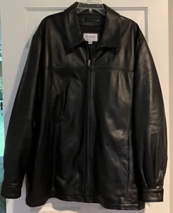Wilson Leather M. Julian Black Leather Snap Cuff Zip Jacket Top! XL - Bild 1 von 6