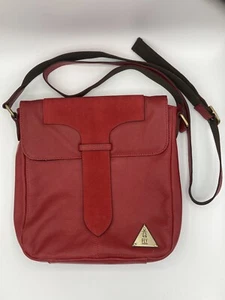 Bolso bandolera cuadrado rojo Fly London cuero vegano hermoso - Imagen 1 de 8