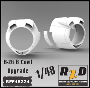 1/48 FAST FIX B-26 B Marauder Resin Cowl Upgrade RESIN2detail RFF48224 - Picture 1 of 2