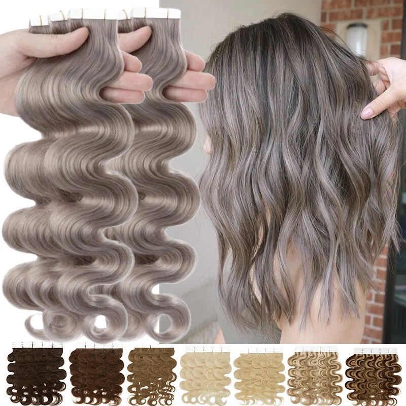 SEGO Tape-in Extensions, 20 Tressen à 2,5g (50g Total), Remy Echthaar, Naturschwarz #1B – Inkl. 10 Gratis Tapes