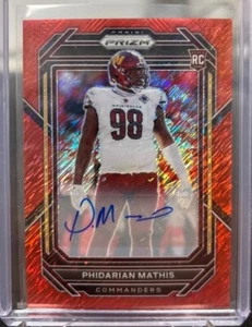 2022 Panini Prizm Red Shimmer Autograph Rookie Phidarian Mathis /35 - Picture 1 of 2