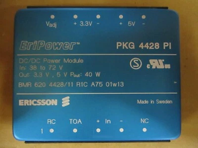 Ericsson - BMR6204428/11R1C - CONV, DC/DC,40W,-48V/5/3.3V - Image 1 of 4