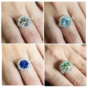Kristal Ring mit 10 mm Swarovski Steine – Silber Ring Handgefertigt in Deutschla - Bild 1 von 41