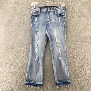 Almost Famous Bootcut Jeans Youth 5 Blue Light Wash Denim Mid Rise Distressed - Picture 1 of 15
