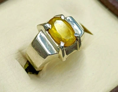 Natural Topaz Unisex Ring Adjustable Sizes 925 Sterling Silver Genuine Gemstone - Image 1 of 4