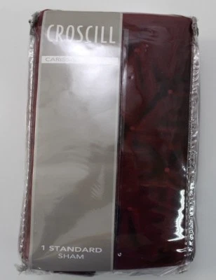 Croscill Carissa One 标准绗缝 Sham Velvety 聚酯葡萄酒 Merlot 红色  — 第 1/4 张图片