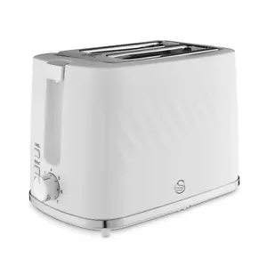 Swan 2 Slice Toaster ST14071WHT Windsor Range Textured in White - Picture 1 of 10
