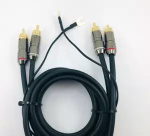 Cavo schermato con massa, doppio rca per collegamento ampli giradischi 60 cm - Foto 1 di 11