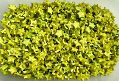 Buttons 15mm 24L Yellow Green Star Stars Novelty Shank Craft Small Button W222 - Image 1 of 4