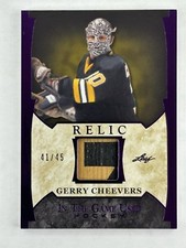 2022-23 Leaf In the Game Used Gerry Cheevers Patch Relic /45