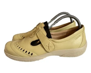 Hotter Fantasy Yellow Leather Shoes UK 5 Flats Comfort Concept Mary Jane - Picture 1 of 9