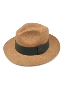 Sombrero Panamá Equal Earth Genuino Calidad Auténtica con Banda Verde Oliva - Marrón - Imagen 1 de 10