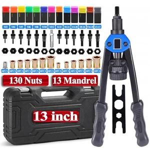 Rivet Nut Gun Kit Rivnut Setting Tools Nut Setter Tool Hand Blind Riveter 13" - Picture 1 of 6