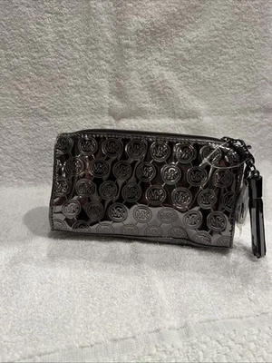 MICHAEL KORS Metallic Silver Snakeskin Cosmetic Case Clutch - Image 1 of 4