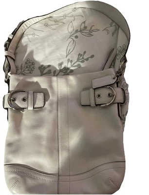 Coach 1453 Cuero Blanco Soho Delgado Lona Hobo Mediano Bolso de Hombro Cartera Bolso de Mano Foto 1 de 4