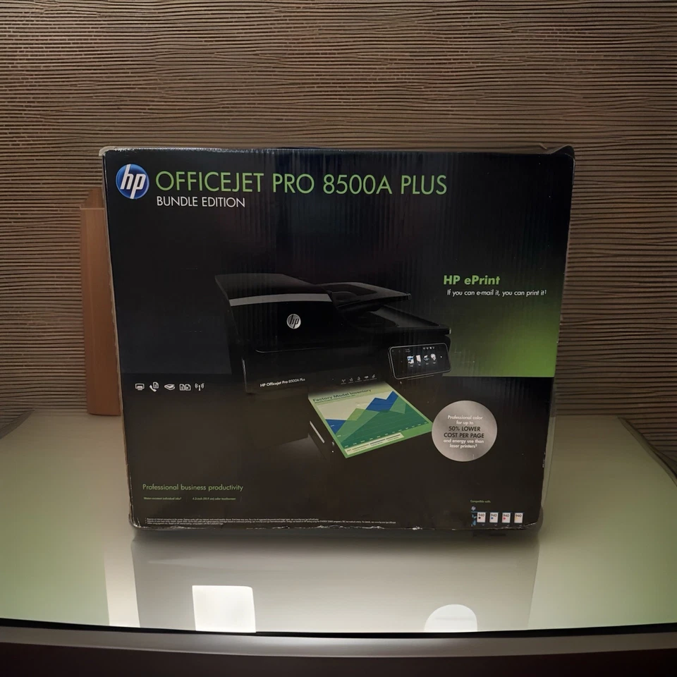 NEW In Box HP OfficeJet Pro 8500A Plus All-In-One Bundle Edition Inkjet Printer - Image 1 of 3