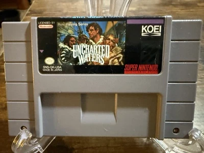 Uncharted Waters SNES 1990-Authentic-Clean  - Image 1 of 4