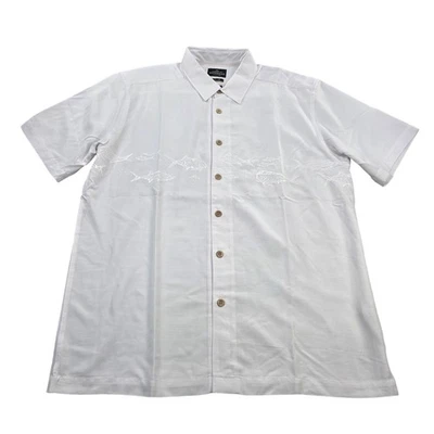 Quiksilver Waterman Collection Offshore Fish Embroidered Shirt - Men's Large - Image 1 of 4