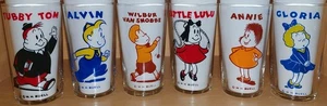 *🔥 COMPLETE SET OF 1951 LITTLE LULU MH BUELL GLASSES! BEAUTIFUL SET!  - Picture 1 of 2