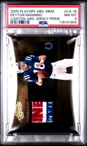 2005 Playoff Absolute Memorabilia Peyton Manning Canton Prime GU Patch /25 PSA 8 - Picture 1 of 2