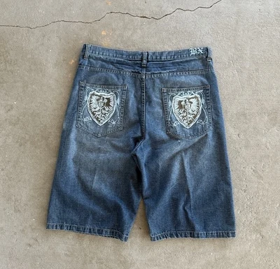 Pantalones Cortos Estilo Skater Surfer Y2k Brooklyn Express De Colección Principios de los 00’ Con Ajuste Suelto Foto 1 de 4