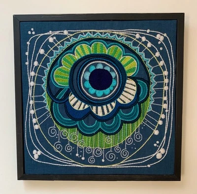 Bordado Crewel de patrón vintage escandinavo Nordiska hecho a mano Foto 1 de 3