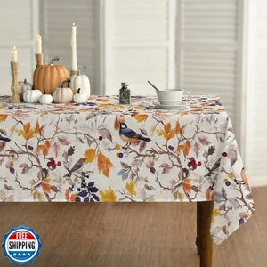 Horaldaily Mantel Otoño 60x120 Pulgadas Rectangular, Pájaro Otoño Cosecha Árbol  - Imagen 1 de 5