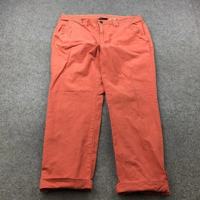 Orvis Pants Womens 14 Orange Cropped Roll Tab Casual Lightweight Outdoor - Image 1 of 4