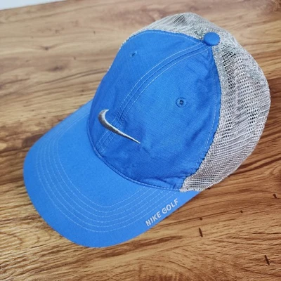 Nike Golf Blue Trucker Hat Mesh Snapback Cap Adjustable One Size Unisex - Image 1 of 4