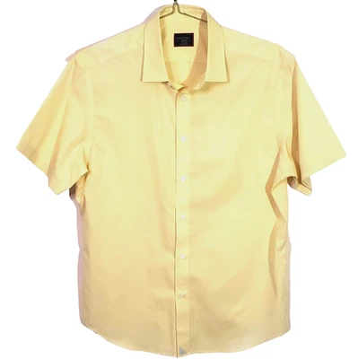UNTUCKit Shirt Mens Sz M Yellow Cotton Casual Button Up Short Sleeve - Image 1 of 4