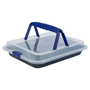 Backblech mit Transporthaube Auflaufform Stahl Antihaftbeschichtung 42 x 29 cm - Bild 1 von 6