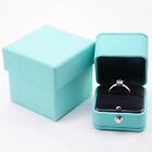 Luxury Engagement Ring Box Blue Leather jewelry box wedding ring Necklace boxes