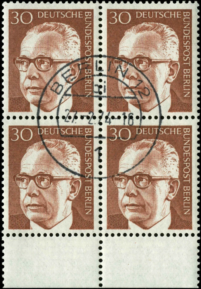Germany Scott #9N289  Margin Block of 4 Used Berlin - Image 1 of 1